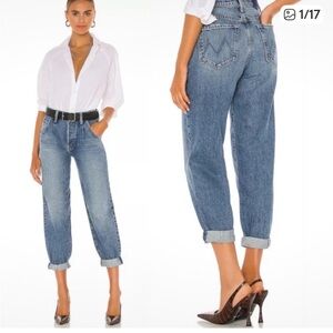 Mother Superior Jeans The Bounce Hover Dart Cuffed in Lightning Hit size 24